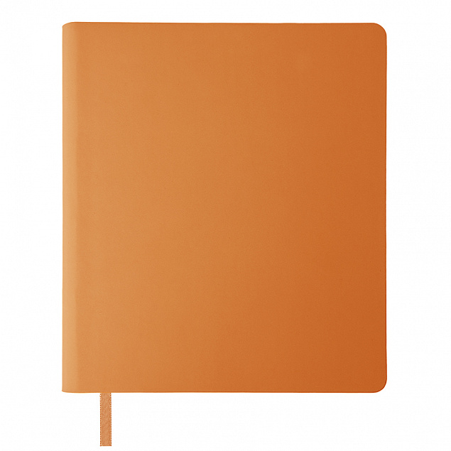 Бизнес-блокнот "Cubi", 150*180 мм, оранжевый, кремовый форзац, мягкая обложка, в линейку с логотипом в Волгограде заказать по выгодной цене в кибермаркете AvroraStore