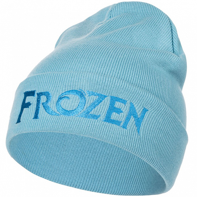 Шапка детская с вышивкой Frozen, голубая с логотипом в Волгограде заказать по выгодной цене в кибермаркете AvroraStore