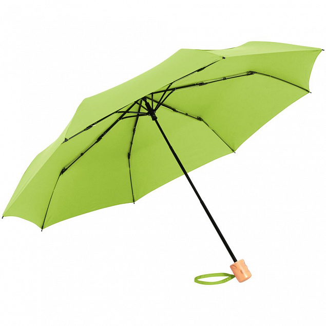Зонт складной OkoBrella, зеленое яблоко с логотипом в Волгограде заказать по выгодной цене в кибермаркете AvroraStore