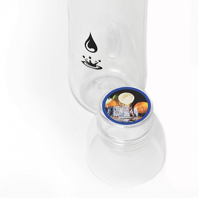 Бутылка для воды FIT, 700 мл; 24,5х7,4см, прозрачный с серым, пластик rPET с логотипом в Волгограде заказать по выгодной цене в кибермаркете AvroraStore