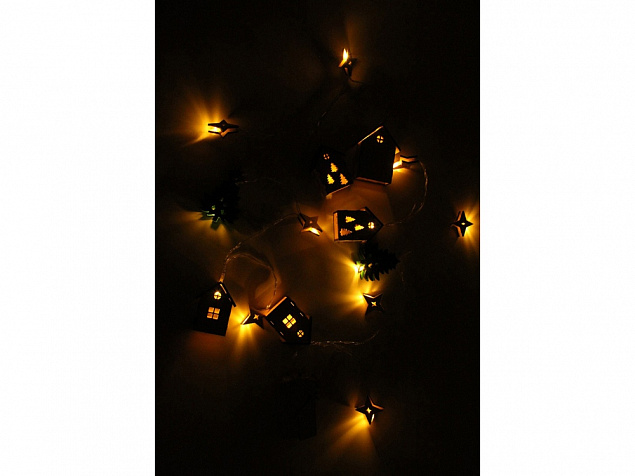 Елочная гирлянда с лампочками Новогодняя в деревянной подарочной коробке с логотипом в Волгограде заказать по выгодной цене в кибермаркете AvroraStore