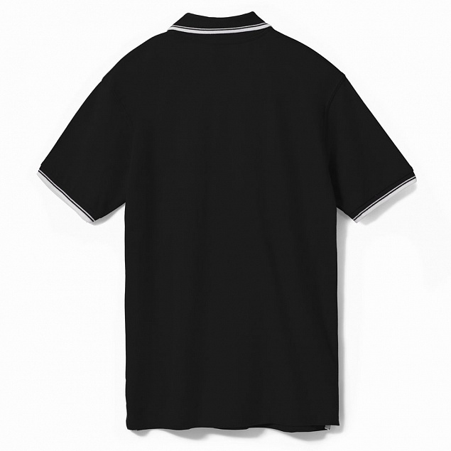 Рубашка поло мужская с контрастной отделкой PRACTICE 270 черная с логотипом в Волгограде заказать по выгодной цене в кибермаркете AvroraStore