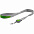 Лента для бейджа с ретрактором Devon, серая с зеленым с логотипом в Волгограде заказать по выгодной цене в кибермаркете AvroraStore