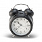 Настольные часы с будильником в ретро стиле, черный с логотипом в Волгограде заказать по выгодной цене в кибермаркете AvroraStore