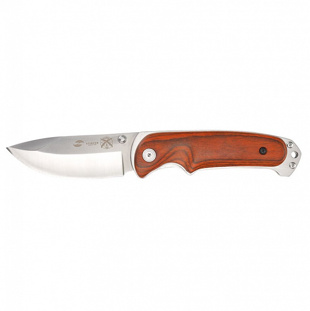 Складной нож Stinger 8236, коричневый с логотипом в Волгограде заказать по выгодной цене в кибермаркете AvroraStore
