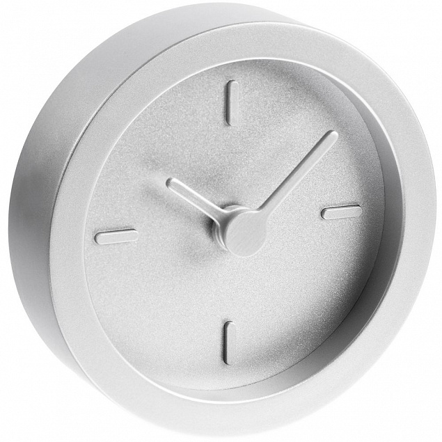 Часы настольные Bronco Sparky, серебристые с логотипом в Волгограде заказать по выгодной цене в кибермаркете AvroraStore