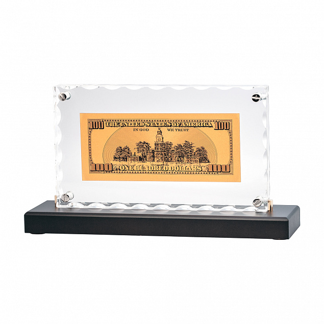 "Банкнота 100 USD" в стекле с логотипом в Волгограде заказать по выгодной цене в кибермаркете AvroraStore