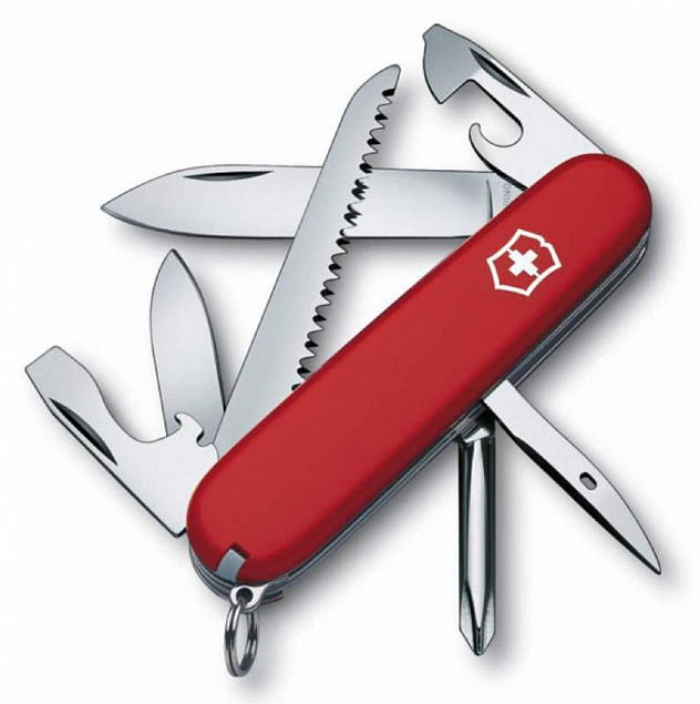 Офицерский нож Hiker 91, красный с логотипом в Волгограде заказать по выгодной цене в кибермаркете AvroraStore