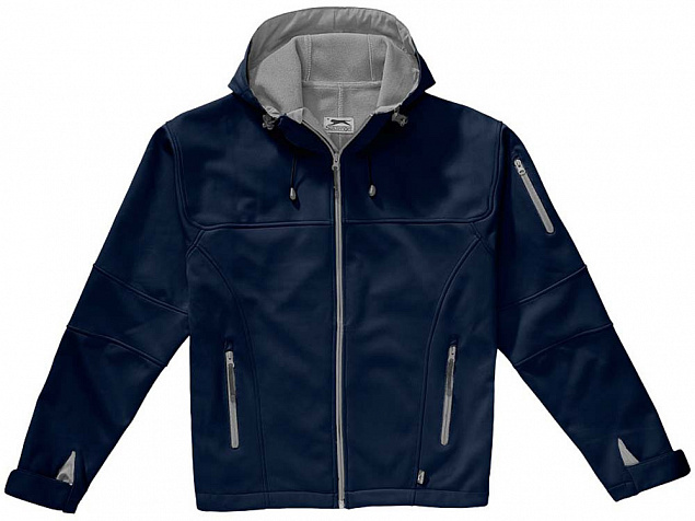 Куртка софтшел Match мужская, темно-синий/серый с логотипом в Волгограде заказать по выгодной цене в кибермаркете AvroraStore