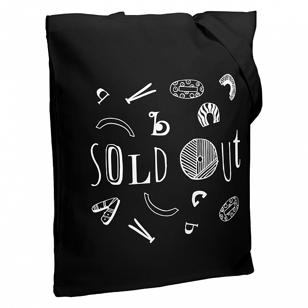 Холщовая сумка Sold Out, черная с логотипом в Волгограде заказать по выгодной цене в кибермаркете AvroraStore