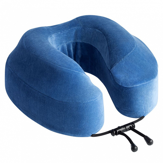 Подушка под шею для путешествий Cabeau Evolution, синяя с логотипом в Волгограде заказать по выгодной цене в кибермаркете AvroraStore