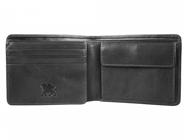 Бумажник Mano Don Luca, натуральная кожа в черном цвете, 11 х 8,5 см с логотипом в Волгограде заказать по выгодной цене в кибермаркете AvroraStore