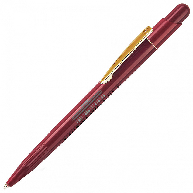 MIR, ручка шариковая с золотистым клипом, бордо, пластик/металл с логотипом в Волгограде заказать по выгодной цене в кибермаркете AvroraStore