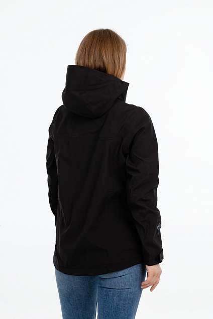 Куртка софтшелл женская Patrol, черная с синим с логотипом в Волгограде заказать по выгодной цене в кибермаркете AvroraStore