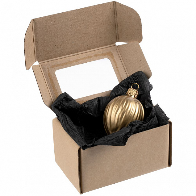 Елочная игрушка «Орешек» в коробке, античное золото с логотипом в Волгограде заказать по выгодной цене в кибермаркете AvroraStore