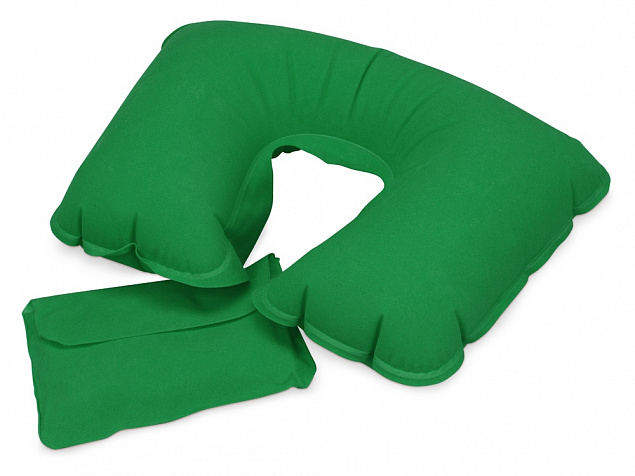 Подушка надувная Сеньос, зеленый с логотипом в Волгограде заказать по выгодной цене в кибермаркете AvroraStore