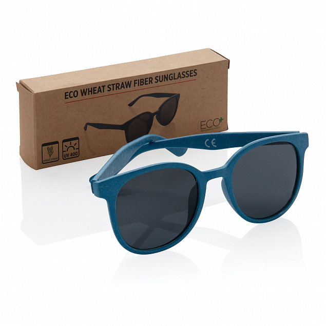 Солнцезащитные очки ECO, синий с логотипом в Волгограде заказать по выгодной цене в кибермаркете AvroraStore