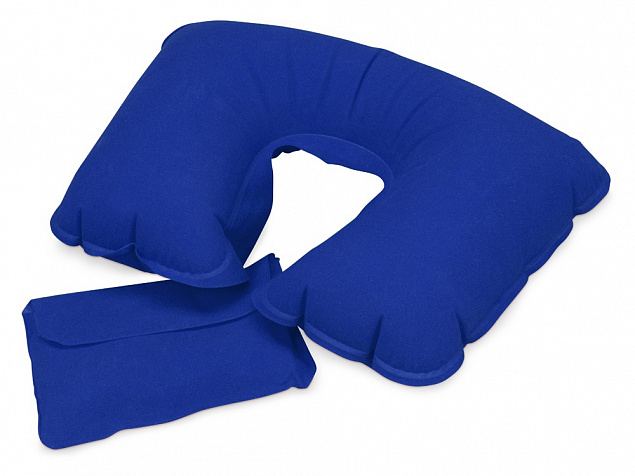 Подушка надувная Сеньос, синий классический с логотипом в Волгограде заказать по выгодной цене в кибермаркете AvroraStore