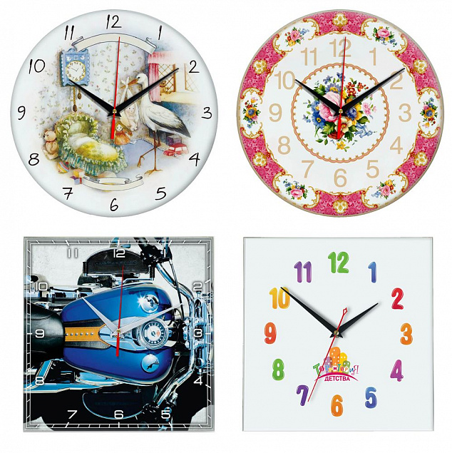 Часы стеклянные на заказ Time Wheel с логотипом в Волгограде заказать по выгодной цене в кибермаркете AvroraStore