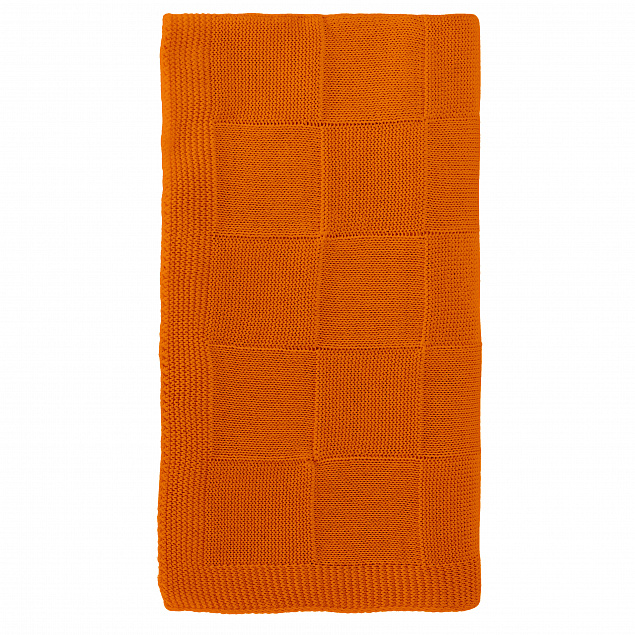 Плед Cella вязаный, оранжевый (без подарочной коробки) с логотипом в Волгограде заказать по выгодной цене в кибермаркете AvroraStore