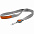 Лента для бейджа с ретрактором Devon, серая с оранжевым с логотипом в Волгограде заказать по выгодной цене в кибермаркете AvroraStore