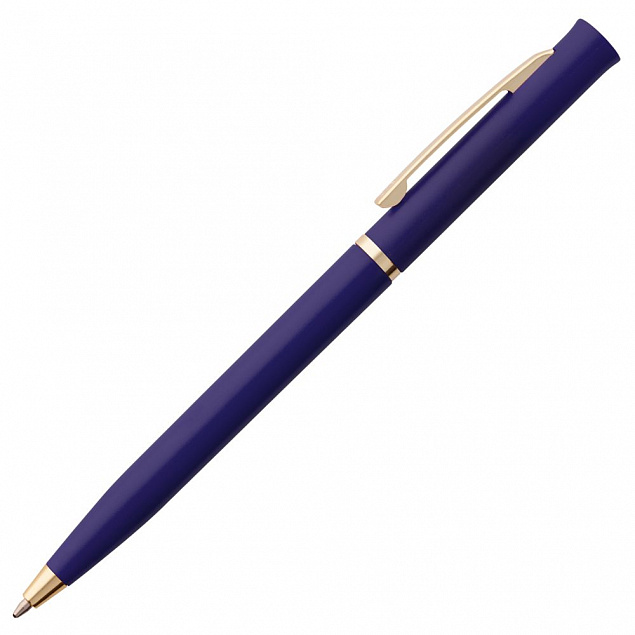Ручка шариковая Euro Gold, синяя с логотипом в Волгограде заказать по выгодной цене в кибермаркете AvroraStore