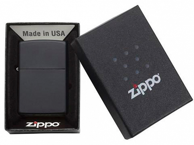 Зажигалка ZIPPO Classic с покрытием Black Matte с логотипом в Волгограде заказать по выгодной цене в кибермаркете AvroraStore