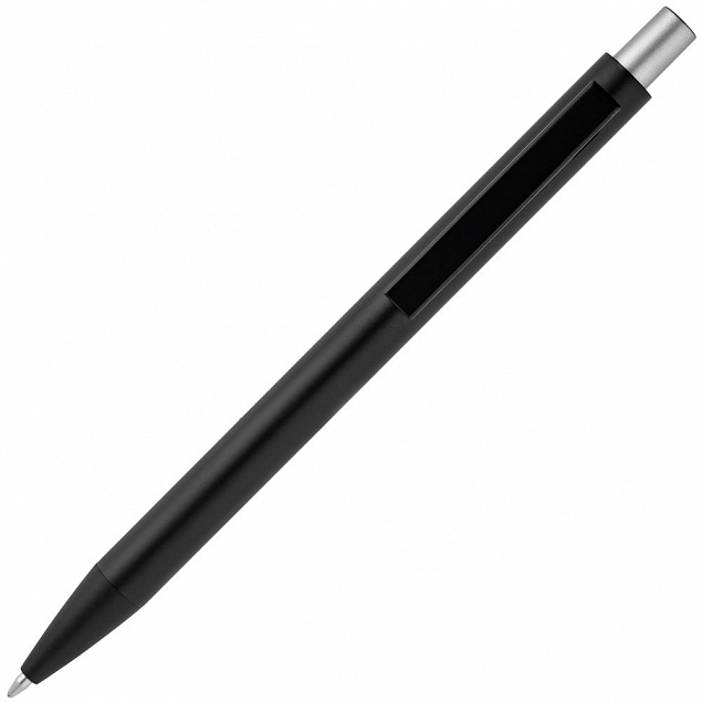 Ручка шариковая Chromatic, черная с серебристым с логотипом в Волгограде заказать по выгодной цене в кибермаркете AvroraStore