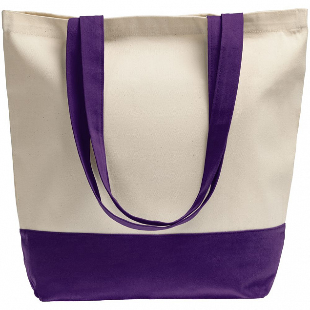 Холщовая сумка Shopaholic, фиолетовая с логотипом в Волгограде заказать по выгодной цене в кибермаркете AvroraStore