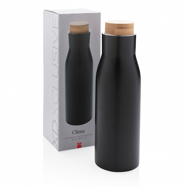 Герметичная вакуумная бутылка Clima со стальной крышкой, 500 мл с логотипом в Волгограде заказать по выгодной цене в кибермаркете AvroraStore