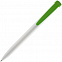 Ручка шариковая Favorite, белая с зеленым с логотипом в Волгограде заказать по выгодной цене в кибермаркете AvroraStore
