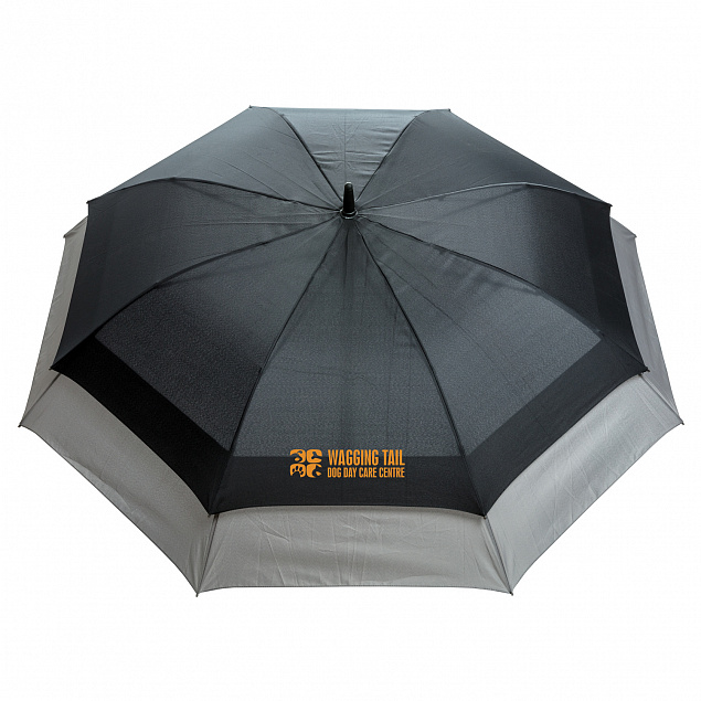 Расширяющийся зонт-антишторм Swiss Peak 23" - 27", черный с логотипом в Волгограде заказать по выгодной цене в кибермаркете AvroraStore