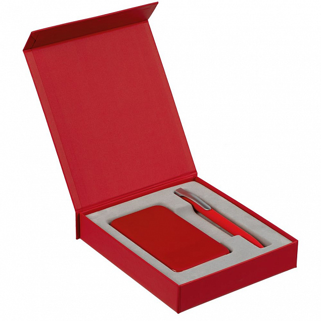 Коробка Latern для аккумулятора 5000 мАч и ручки, красная с логотипом в Волгограде заказать по выгодной цене в кибермаркете AvroraStore