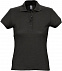 Рубашка поло женская PASSION 170, черная с логотипом в Волгограде заказать по выгодной цене в кибермаркете AvroraStore