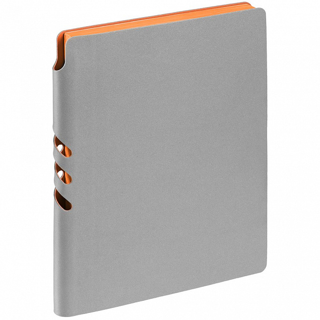 Ежедневник Flexpen, недатированный, серебристо-оранжевый с логотипом в Волгограде заказать по выгодной цене в кибермаркете AvroraStore
