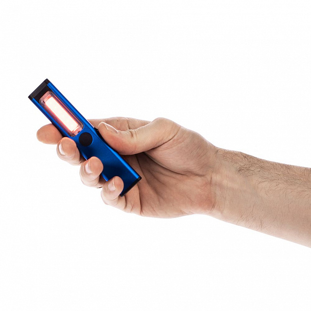 Фонарик-факел аккумуляторный Wallis, синий с логотипом в Волгограде заказать по выгодной цене в кибермаркете AvroraStore