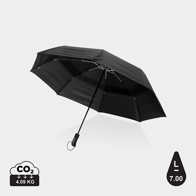 Компактный зонт-антишторм Tornado от Swiss Peak из rPET Aware™, 27" с логотипом в Волгограде заказать по выгодной цене в кибермаркете AvroraStore