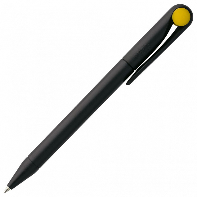 Ручка шариковая Prodir DS1 TMM Dot, черная с желтым с логотипом в Волгограде заказать по выгодной цене в кибермаркете AvroraStore