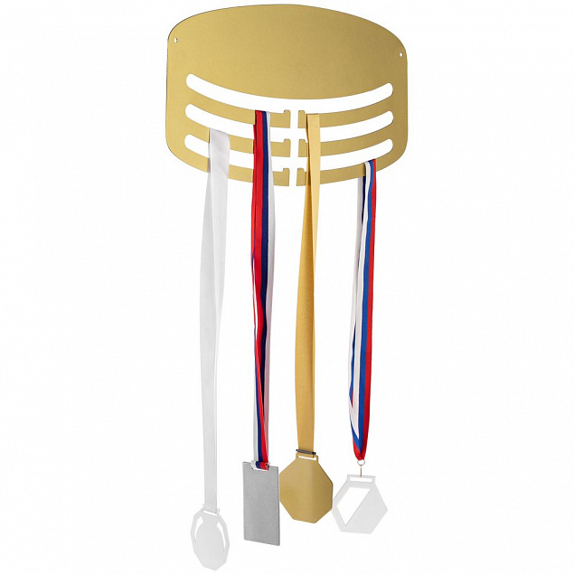 Медальница Steel Hanger, золотистая с логотипом в Волгограде заказать по выгодной цене в кибермаркете AvroraStore