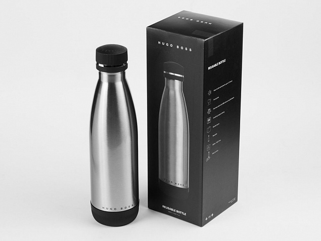 Термобутылка с вакуумной изоляцией Matrix  Silver,  Hugo Boss с логотипом в Волгограде заказать по выгодной цене в кибермаркете AvroraStore