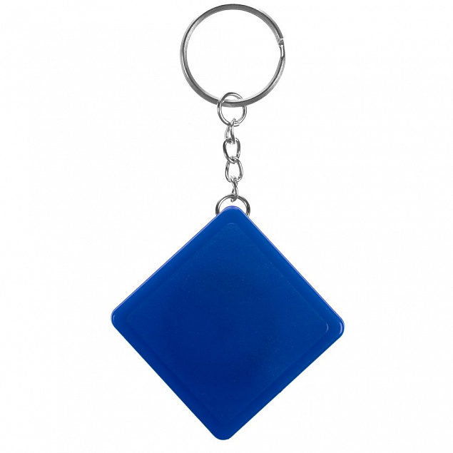 Брелок с рулеткой Square ver.2, синий с логотипом в Волгограде заказать по выгодной цене в кибермаркете AvroraStore