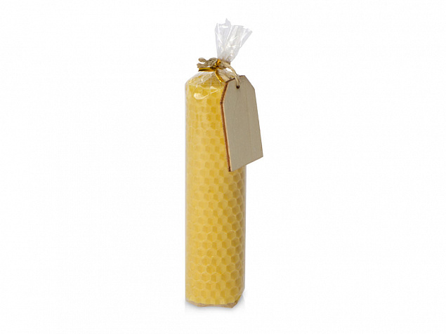 Свеча из вощины 3,5 х 12,5 см с деревянным ярлыком, желтый с логотипом в Волгограде заказать по выгодной цене в кибермаркете AvroraStore