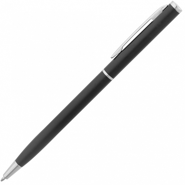 Ручка шариковая Hotel Chrome, ver.2, черная с логотипом в Волгограде заказать по выгодной цене в кибермаркете AvroraStore