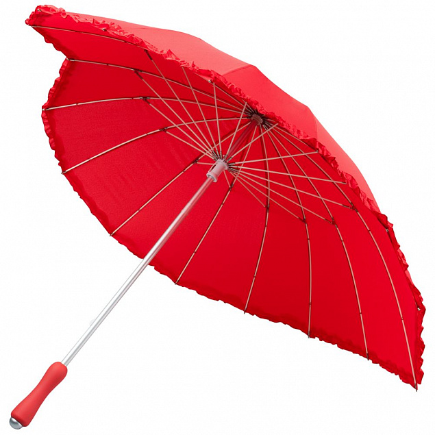 Зонт-трость «Сердце», красный с логотипом в Волгограде заказать по выгодной цене в кибермаркете AvroraStore