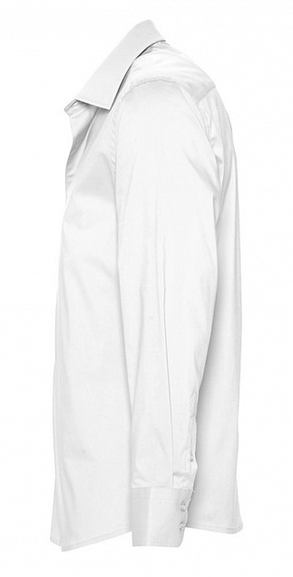 Рубашка мужская с длинным рукавом BRIGHTON, белая с логотипом в Волгограде заказать по выгодной цене в кибермаркете AvroraStore