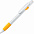 ALLEGRA, ручка шариковая, желтый/белый, пластик с логотипом в Волгограде заказать по выгодной цене в кибермаркете AvroraStore