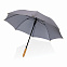 Автоматический зонт-трость с бамбуковой ручкой Impact из RPET AWARE™, 23" с логотипом в Волгограде заказать по выгодной цене в кибермаркете AvroraStore