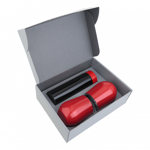 Набор Hot Box Duo C2B grey (черный с красным) с логотипом в Волгограде заказать по выгодной цене в кибермаркете AvroraStore