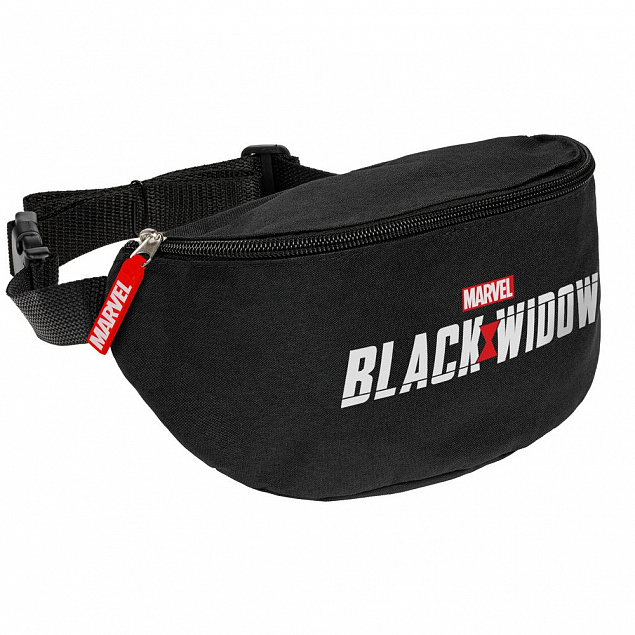 Поясная сумка Black Widow, черная с логотипом в Волгограде заказать по выгодной цене в кибермаркете AvroraStore