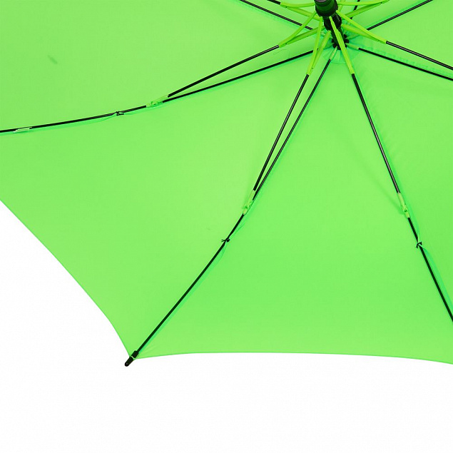 Зонт-трость Undercolor с цветными спицами, зеленое яблоко с логотипом в Волгограде заказать по выгодной цене в кибермаркете AvroraStore